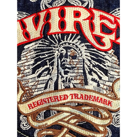 VTG Avirex Jeans Men 40x34 Blue Denim Embroidered Loose Baggy Y2K Hip Hop Skater - Picture 10 of 12